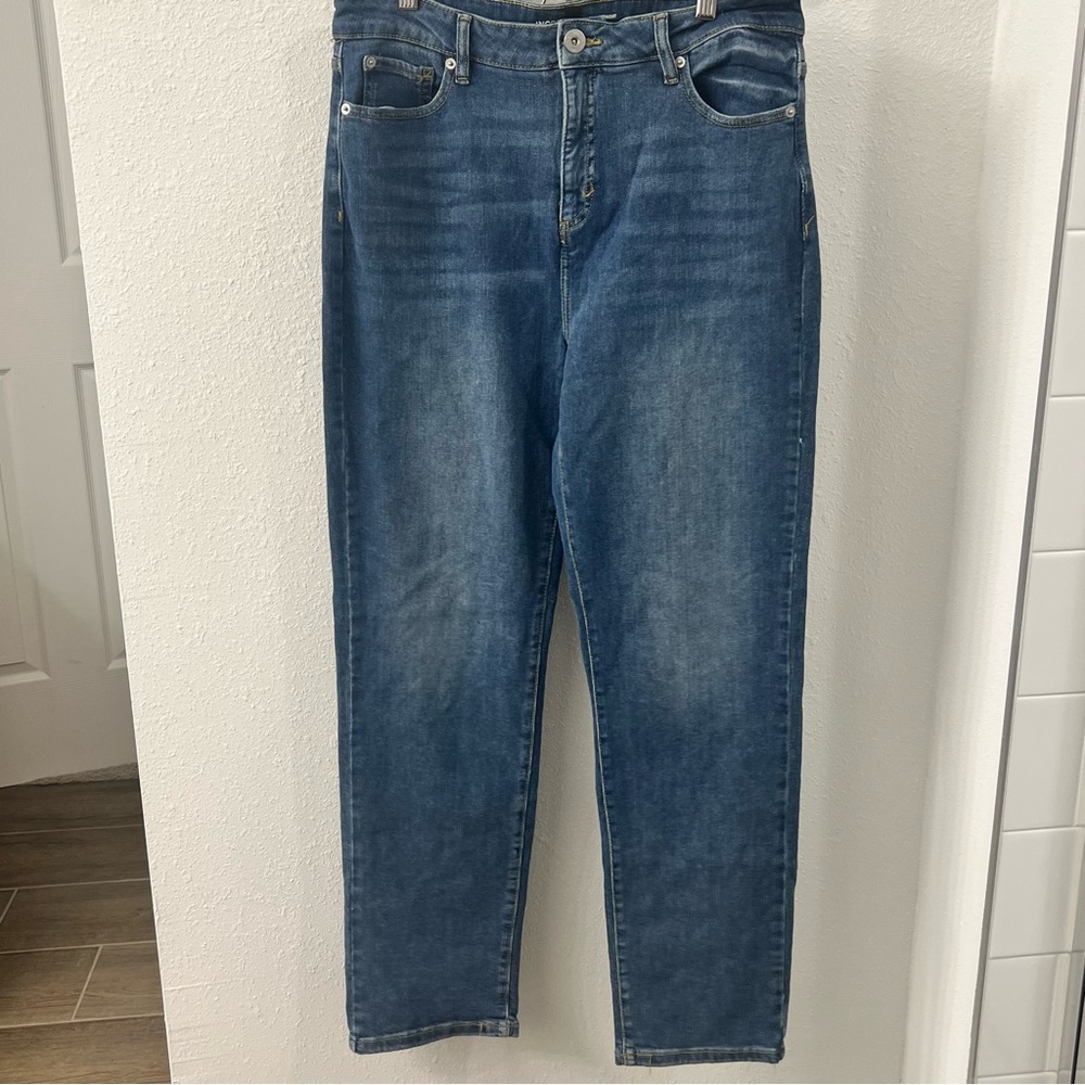 INC International Concepts High Rise Straight Blue Jeans 12